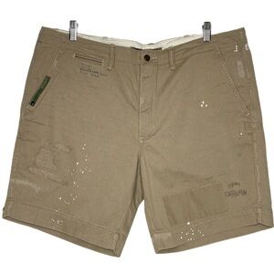 Polo Ralph Lauren Repaired Patchwork Khaki Chino Shorts 38